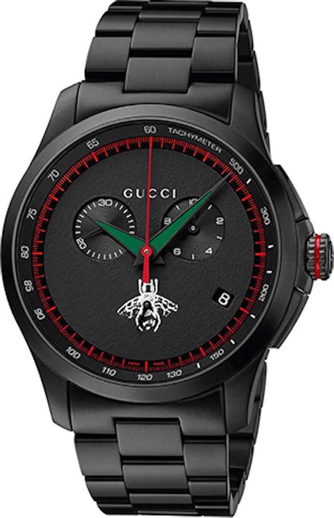 blak gucci watch|Gucci black chronograph watch.